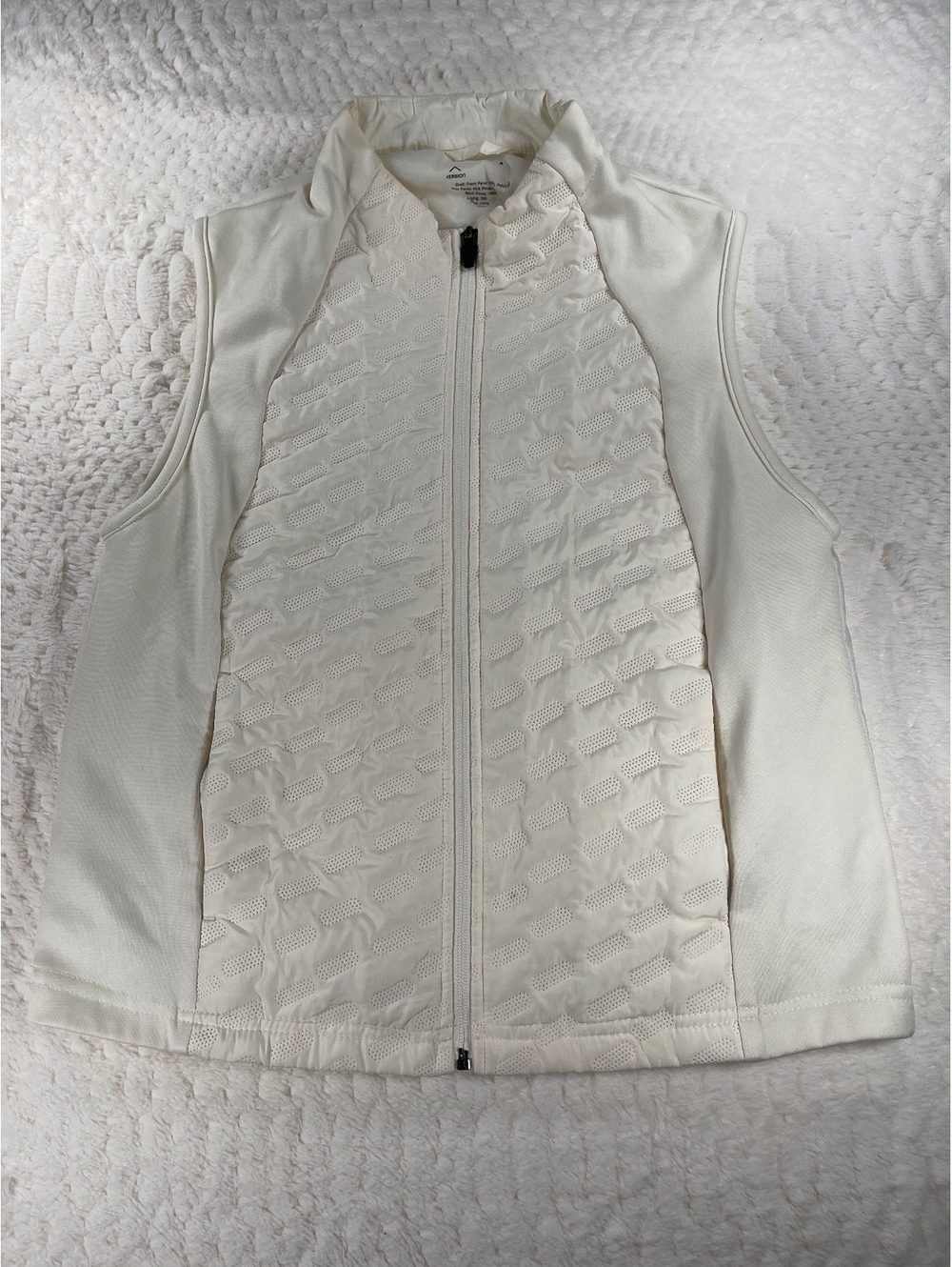 Women's Cream Quilted Sleeveless Vest